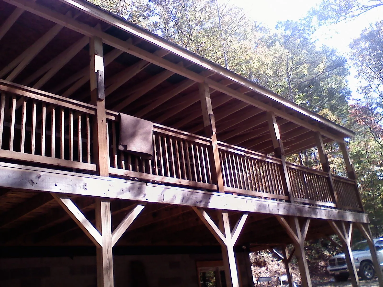 Timber framing under a new elevated porch and deck — Roof Leak Repair in South Fulton by Roofing Brothers